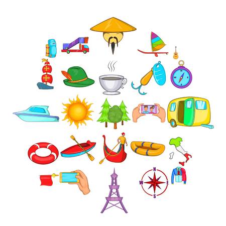 Journey of all life icons set. Cartoon set of 25 journey of all life vector icons for web isolated on white backgroundのイラスト素材