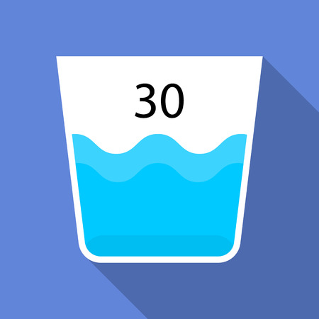 Wash at 30 degrees icon. Flat illustration of wash at 30 degrees vector icon for web designのイラスト素材