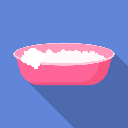 Pink wash basin icon. Flat illustration of pink wash basin vector icon for web designのイラスト素材