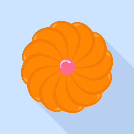 Swirl biscuit icon. Flat illustration of swirl biscuit vector icon for web designのイラスト素材