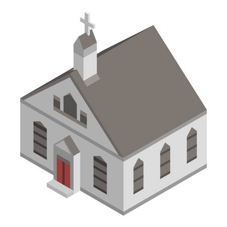 American church icon. Isometric of american church vector icon for web design isolated on white backgroundのイラスト素材