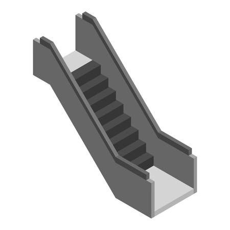 Escalator stairs icon. Isometric of escalator stairs vector icon for web design isolated on white backgroundのイラスト素材