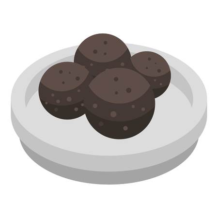 Propolis balls icon, isometric styleのイラスト素材