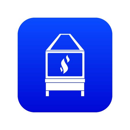 Blacksmith oven with flame fire icon digital blue for any design isolated on white vector illustrationのイラスト素材