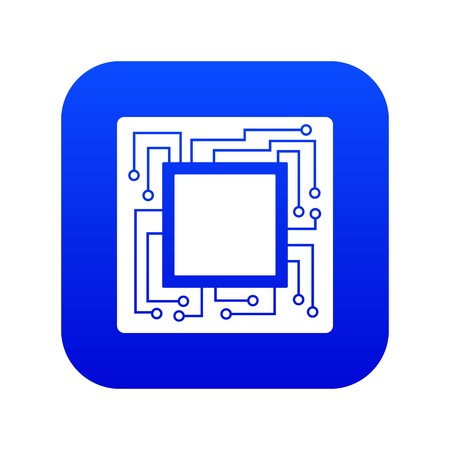 Microchip icon digital blue for any design isolated on white vector illustrationのイラスト素材
