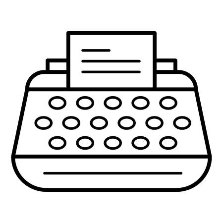 Office typewriter icon. Outline office typewriter vector icon for web design isolated on white backgroundのイラスト素材