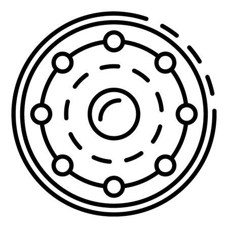 Anvil round shield work icon. Outline anvil round shield work vector icon for web design isolated on white backgroundのイラスト素材