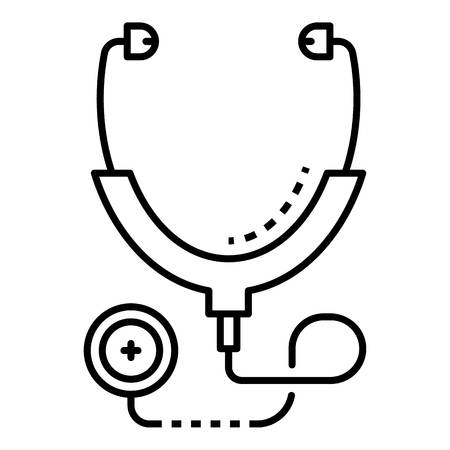 Medical stethoscope icon. Outline medical stethoscope vector icon for web design isolated on white backgroundのイラスト素材