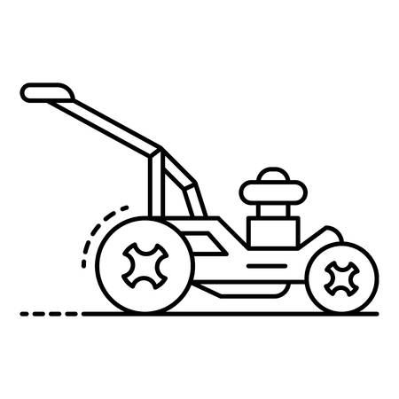 Rotary lawn mower icon. Outline rotary lawn mower vector icon for web design isolated on white backgroundのイラスト素材