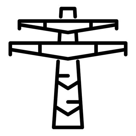 Electric tower icon. Outline electric tower vector icon for web design isolated on white backgroundのイラスト素材