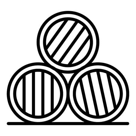 Whisky barrel stack icon. Outline whisky barrel stack vector icon for web design isolated on white...