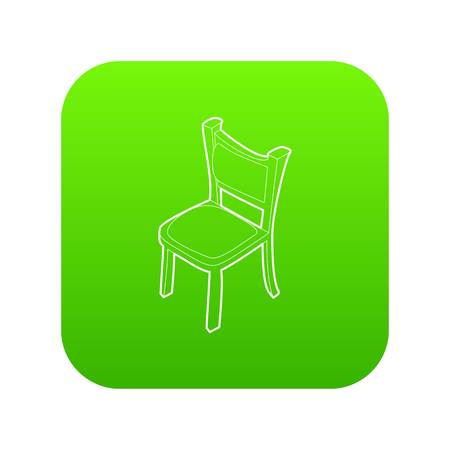 Chair icon green vector isolated on white backgroundのイラスト素材
