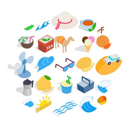 Country of Asia icons set. Isometric set of 25 country of asia vector icons for web isolated on white backgroundのイラスト素材