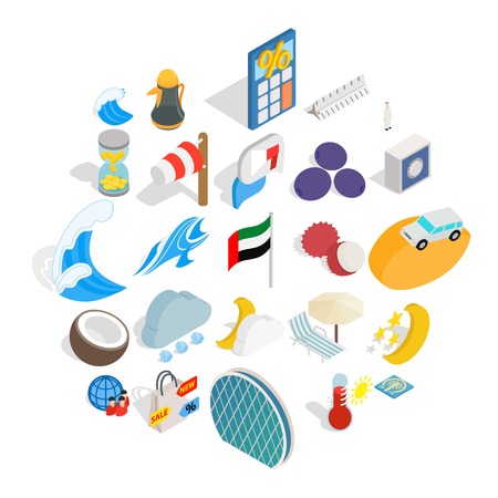 Education abroad icons set. Isometric set of 25 education abroad vector icons for web isolated on white backgroundのイラスト素材