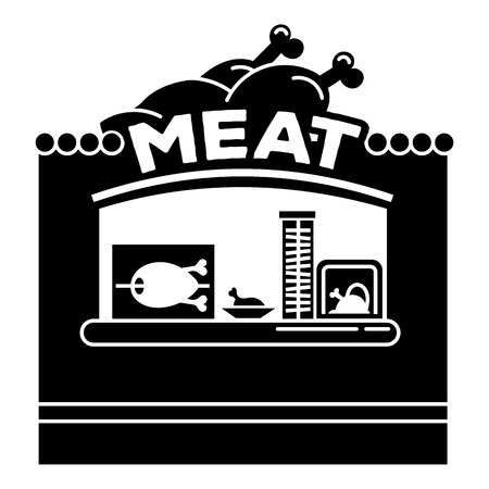 Meat street kiosk icon. Simple illustration of meat street kiosk vector icon for web design isolated on white backgroundのイラスト素材