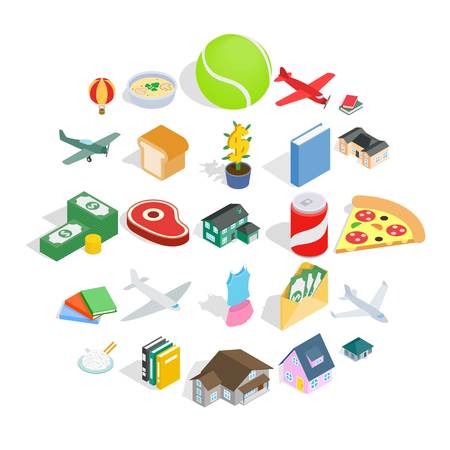 Variety icons set. Isometric set of 25 variety vector icons for web isolated on white backgroundのイラスト素材