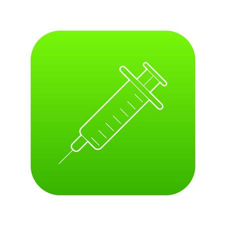 Syringe icon green vector isolated on white backgroundのイラスト素材