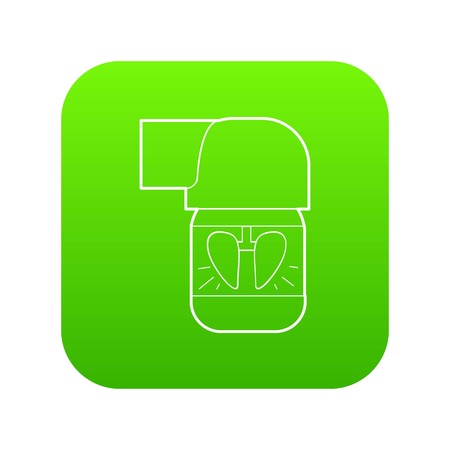 Inhaler for lung icon green vector isolated on white backgroundのイラスト素材