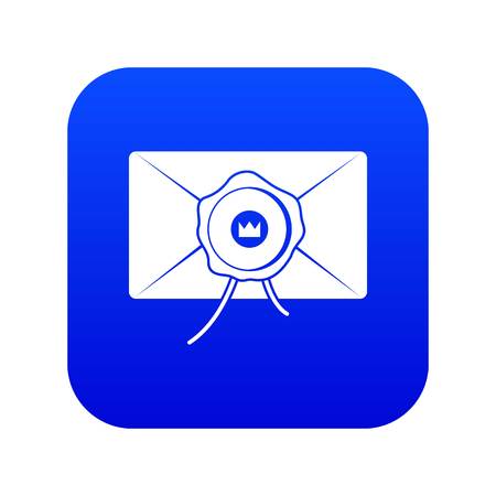 Envelope with wax seal icon digital blue for any design isolated on white vector illustrationのイラスト素材
