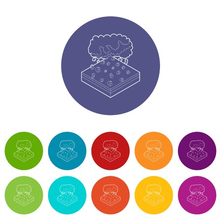 Cloud and hail icons color set vector for any web design on white backgroundのイラスト素材