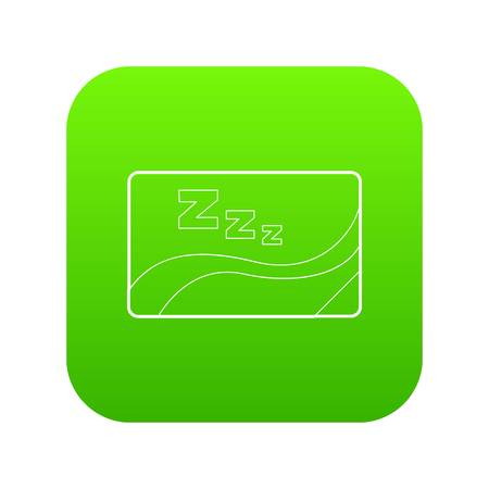 Medical card of sleep icon green vector isolated on white backgroundのイラスト素材