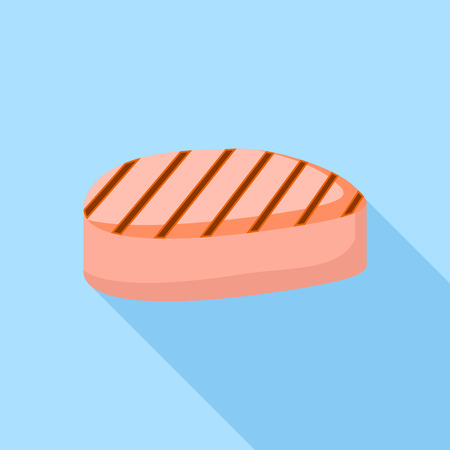 Prepared meat piece icon. Flat illustration of prepared meat piece vector icon for web designのイラスト素材