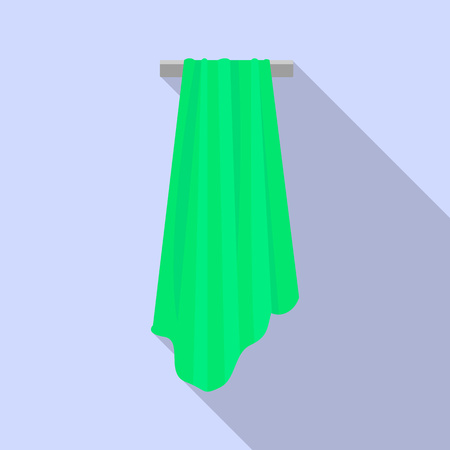 Green towel icon. Flat illustration of green towel vector icon for web designのイラスト素材