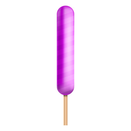 Pink ice cream icon, realistic style illustrationのイラスト素材