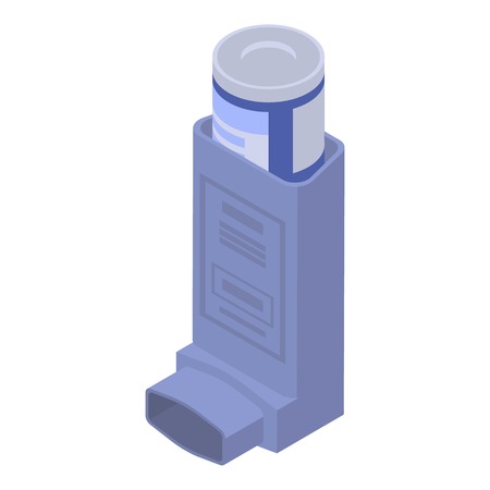 Asthma inhaler icon. Isometric of asthma inhaler vector icon for web design isolated on white backgroundのイラスト素材