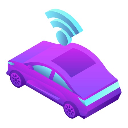 Driverless car icon, isometric styleのイラスト素材