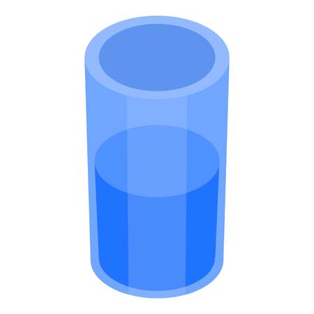 Water glass icon. Isometric of water glass vector icon for web design isolated on white backgroundのイラスト素材