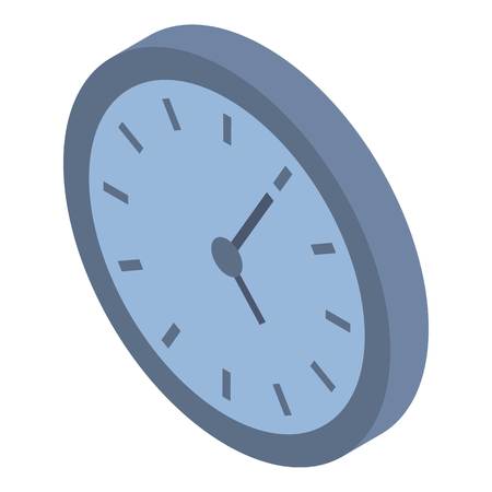 Wall clock icon. Isometric of wall clock vector icon for web design isolated on white backgroundのイラスト素材
