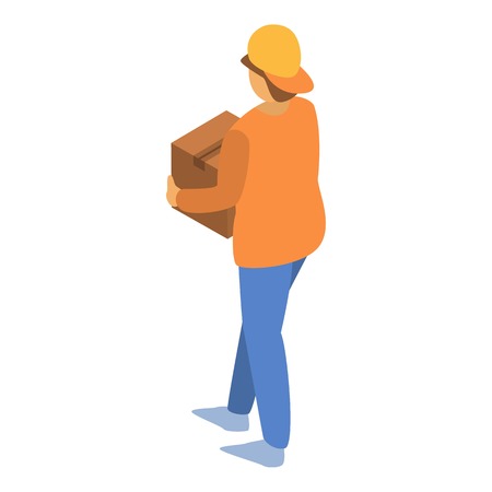 Fast delivery man icon. Isometric of fast delivery man vector icon for web design isolated on white backgroundのイラスト素材