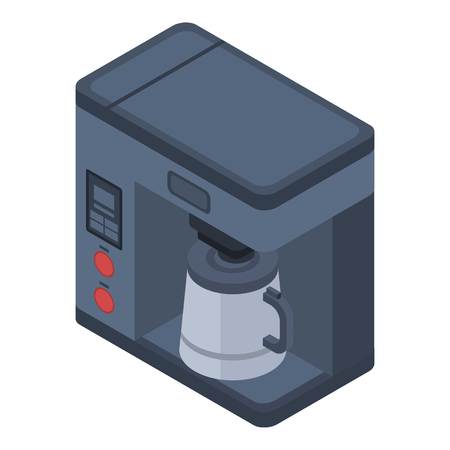 Coffee machine icon. Isometric of coffee machine vector icon for web design isolated on white backgroundのイラスト素材