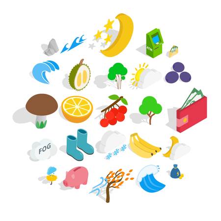 Lifelong icons set. Isometric set of 25 lifelong vector icons for web isolated on white backgroundのイラスト素材