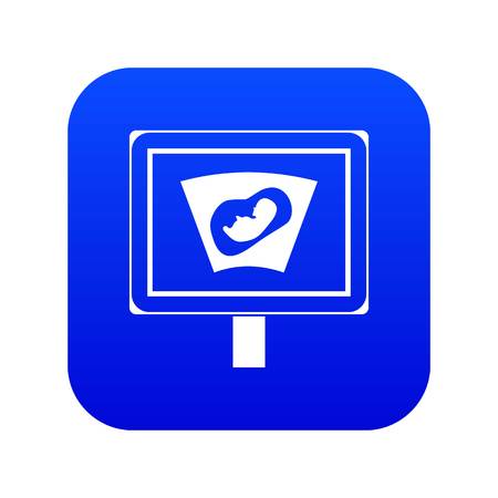 Ultrasound of baby in mother womb icon digital blue for any design isolated on white vector illustrationのイラスト素材
