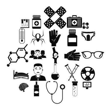 Ambulance car icons set. Simple set of 25 ambulance car vector icons for web isolated on white backgroundのイラスト素材