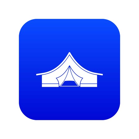 Tourist tent icon digital blue for any design isolated on white vector illustrationのイラスト素材