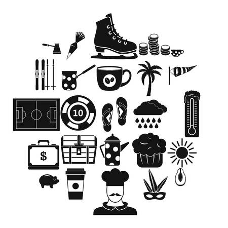 Coffeemania icons set. Simple set of 25 coffeemania vector icons for web isolated on white backgroundのイラスト素材