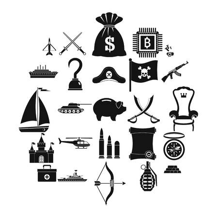 Combat icons set. Simple set of 25 combat vector icons for web isolated on white backgroundのイラスト素材