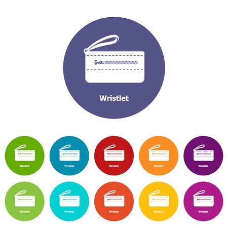 Wristlet bag icons color set vector for any web design on white backgroundのイラスト素材