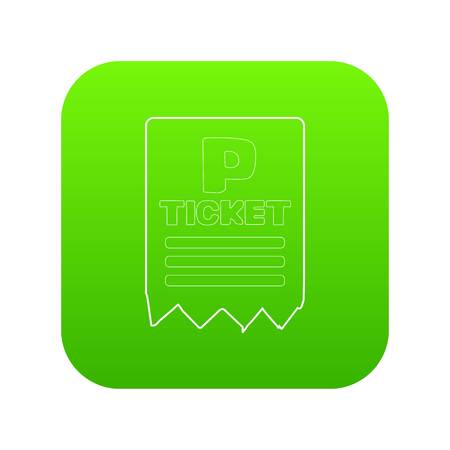 Parking ticket icon green vector isolated on white backgroundのイラスト素材