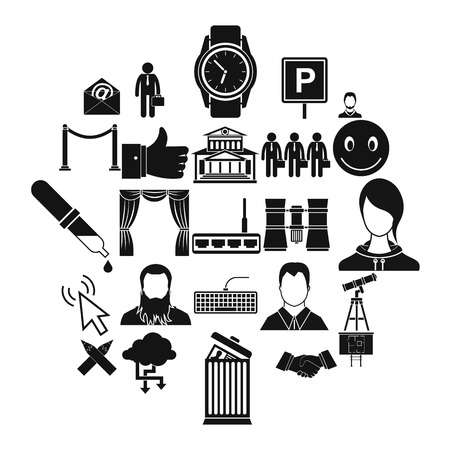 Collogue icons set. Simple set of 25 collogue vector icons for web isolated on white backgroundのイラスト素材