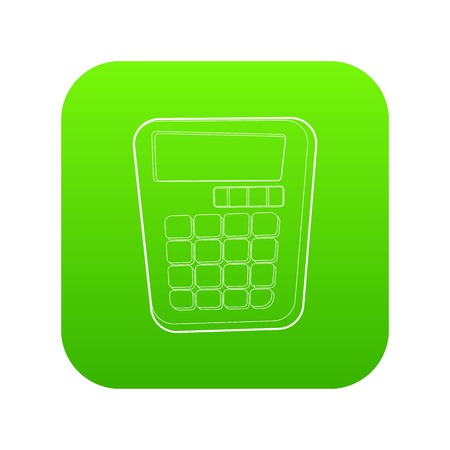 Calculator icon green vector isolated on white backgroundのイラスト素材
