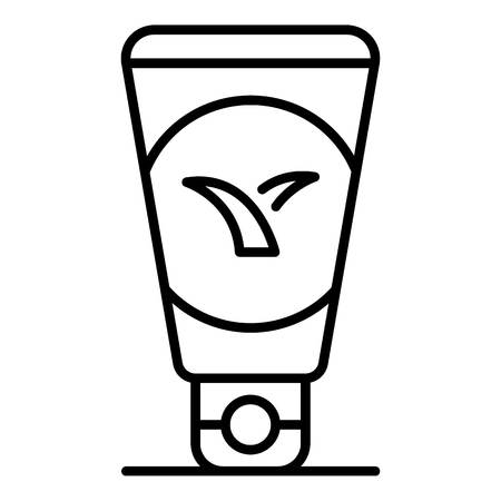 Aloe tube cream icon. Outline aloe tube cream vector icon for web design isolated on white backgroundのイラスト素材