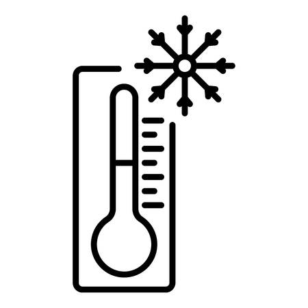 Minus thermometer icon. Outline minus thermometer vector icon for web design isolated on white backgroundのイラスト素材