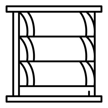 Big window shutter icon, outline styleのイラスト素材