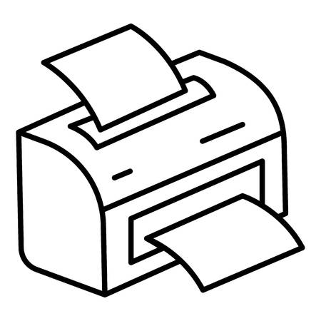 Printer icon. Outline printer vector icon for web design isolated on white backgroundのイラスト素材