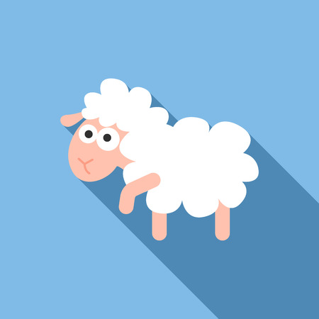 Kid sheep icon. Flat illustration of kid sheep vector icon for web designのイラスト素材