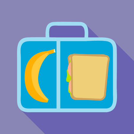 Banana sandwich lunchbox icon. Flat illustration of banana sandwich lunchbox vector icon for web designのイラスト素材